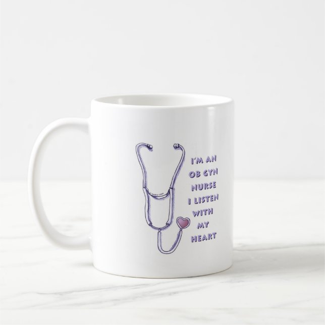 Ob Gyn Nurse Heart  Coffee Mug (Left)