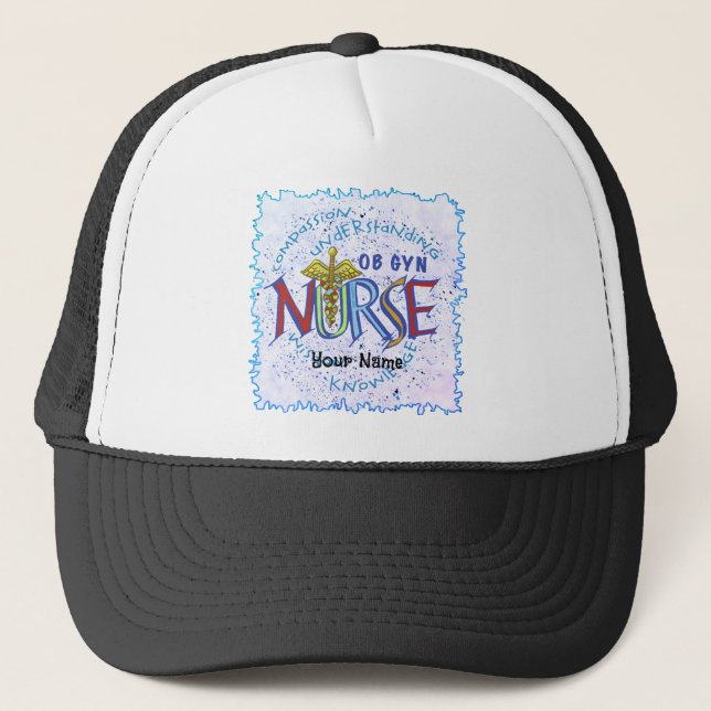 Ob Gyn Nurse Motto custom nurses hats (Front)