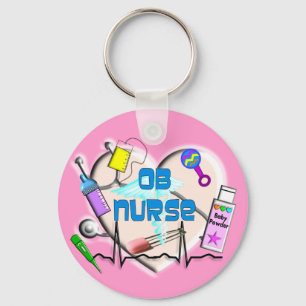 OB Nurse Art Gifts Key Ring