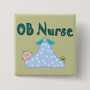 OB Nurse Gifts, Baby in Blanket--Adorable 15 Cm Square Badge
