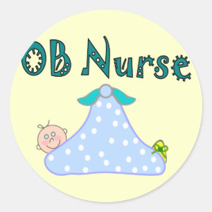 OB Nurse Gifts, Baby in Blanket--Adorable Classic Round Sticker
