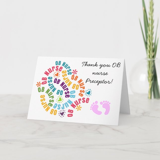OB Nurse Preceptor Thank You Card (Front)