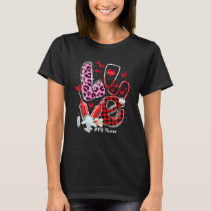 OB Nurse Valentines Day Stethoscope ER ICU NICU RN T-Shirt