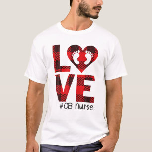 OB Valentines Day Cute Heart Delivery Labor Nursin T-Shirt