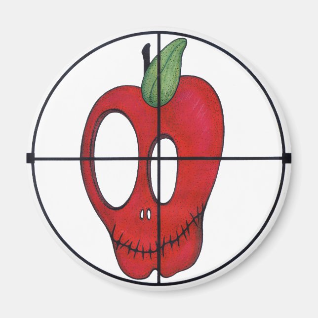 OBA magnet, red apple skull target Magnet (Front)