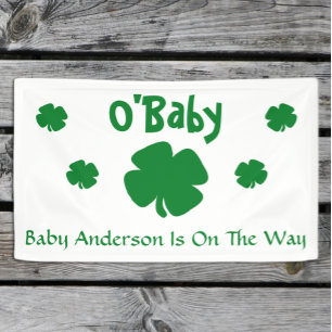 O'Baby St Patrick's Day Baby Shower Banner