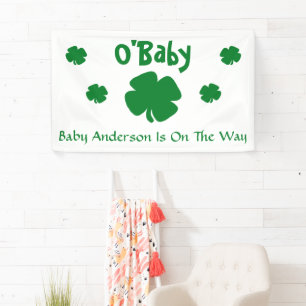 O'Baby St Patrick's Day Baby Shower Banner