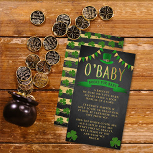O'Baby St. Patrick's Day Baby Shower Book Request Enclosure Card