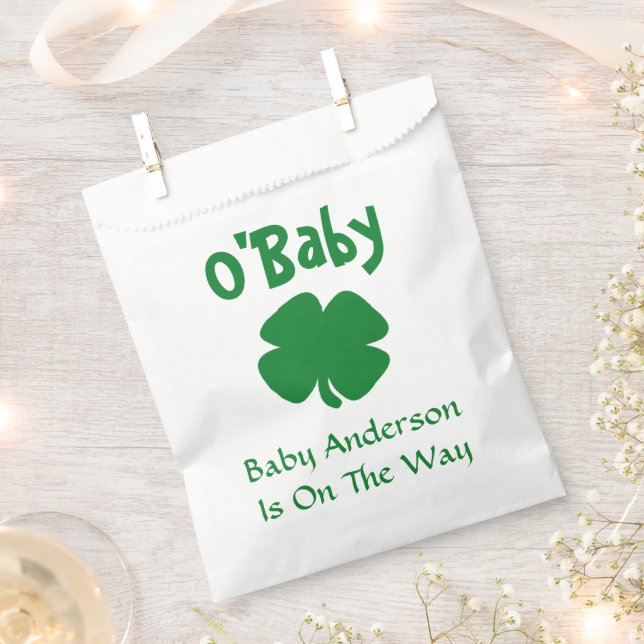O'Baby St Patrick's Day Baby Shower Favour Bags (Clipped)