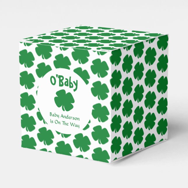 O'Baby St Patrick's Day Baby Shower Favour Box (Front Side)