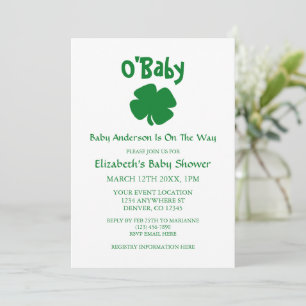 O'Baby St Patrick's Day Baby Shower Invitation