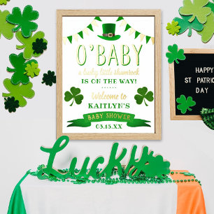 O'Baby St. Patrick's Day Baby Shower Welcome Foil Prints