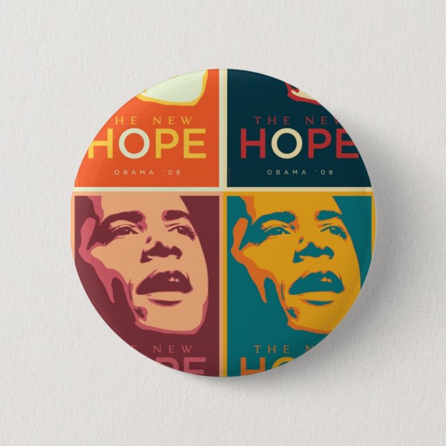obama 03 6 cm round badge (Front)