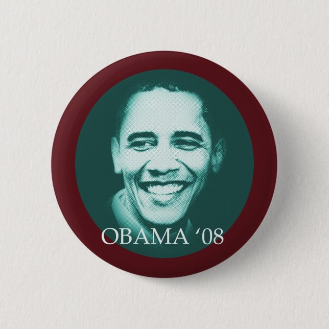Obama '08 6 cm round badge (Front)