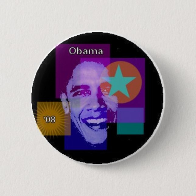 Obama '08 6 cm round badge (Front)