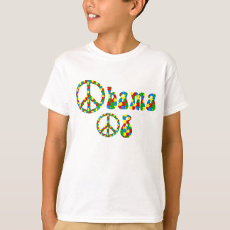 Obama 08 Autism Peace Symbol Design T-Shirt