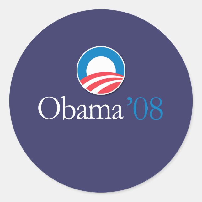 Obama '08 classic round sticker (Front)
