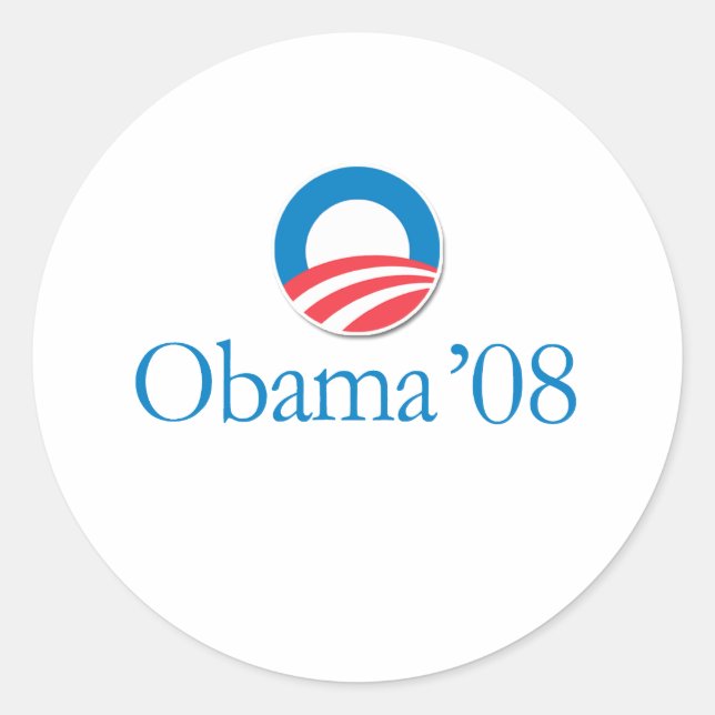 Obama '08 classic round sticker (Front)
