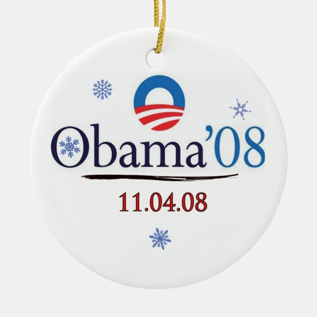 Obama '08 Commemorative Christmas Ornament (Front)