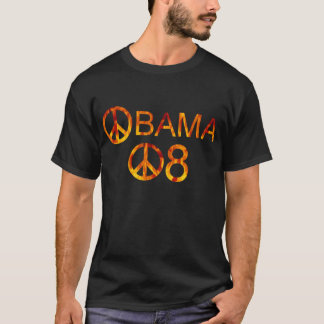 Obama 08 Peace Sign Flames Tees