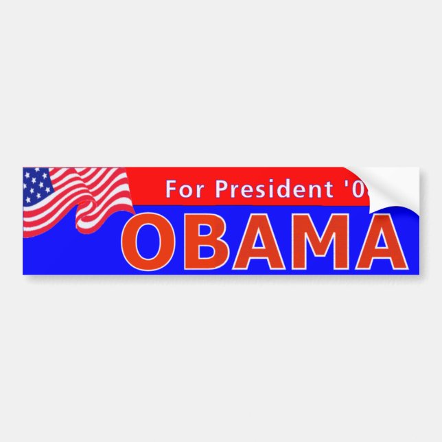 Obama 08 Red Bumper Sticker (Front)