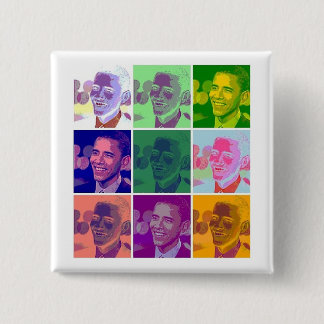 obama 15 cm square badge
