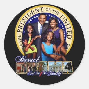 OBAMA-1ST FAMILY Sheet of Stickers