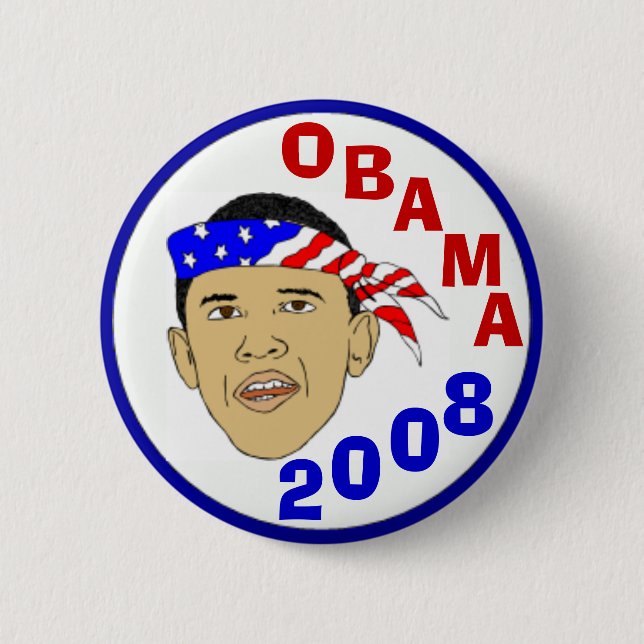 OBAMA 2008 6 CM ROUND BADGE (Front)