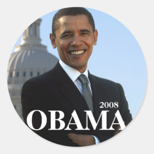 OBAMA, 2008 CLASSIC ROUND STICKER