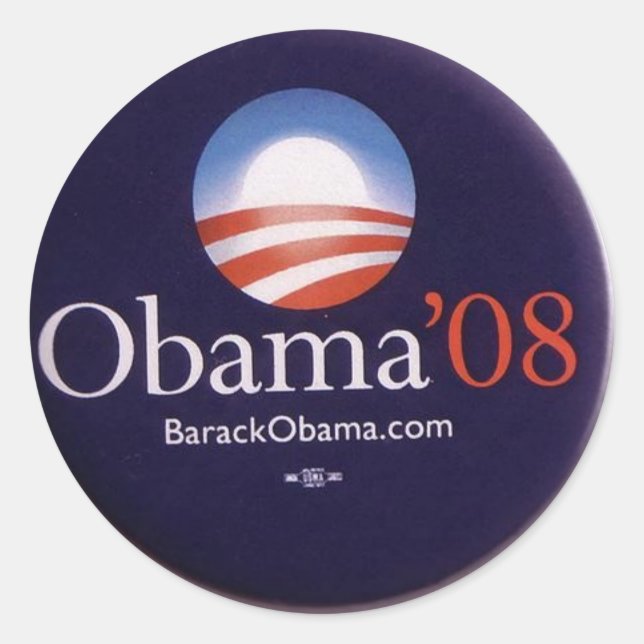 Obama 2008 classic round sticker (Front)