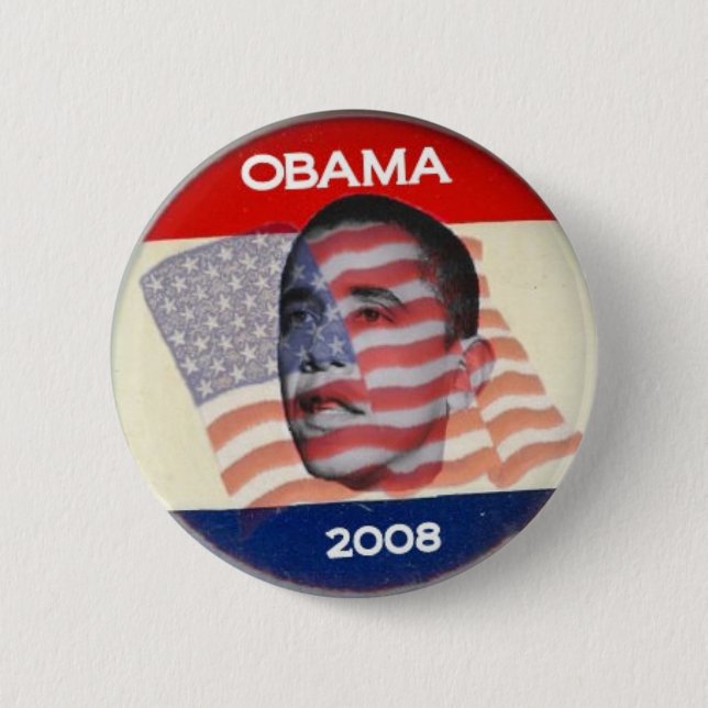 Obama 2008 Flag 6 Cm Round Badge (Front)