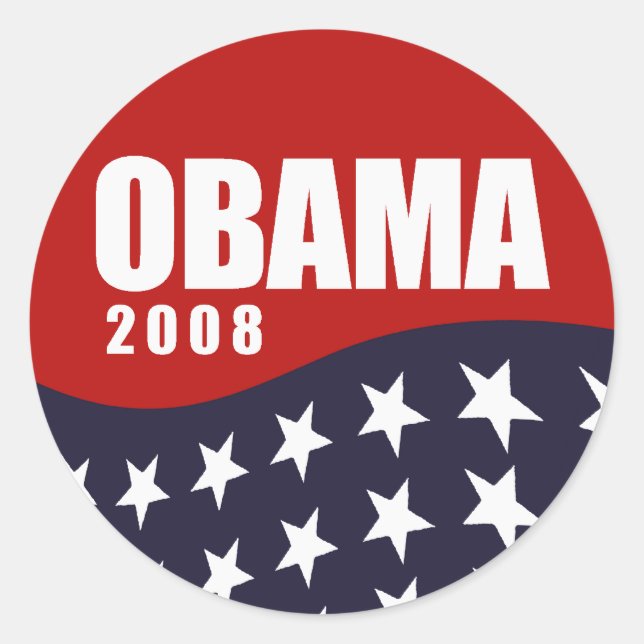 Obama 2008 T-shirt Classic Round Sticker (Front)