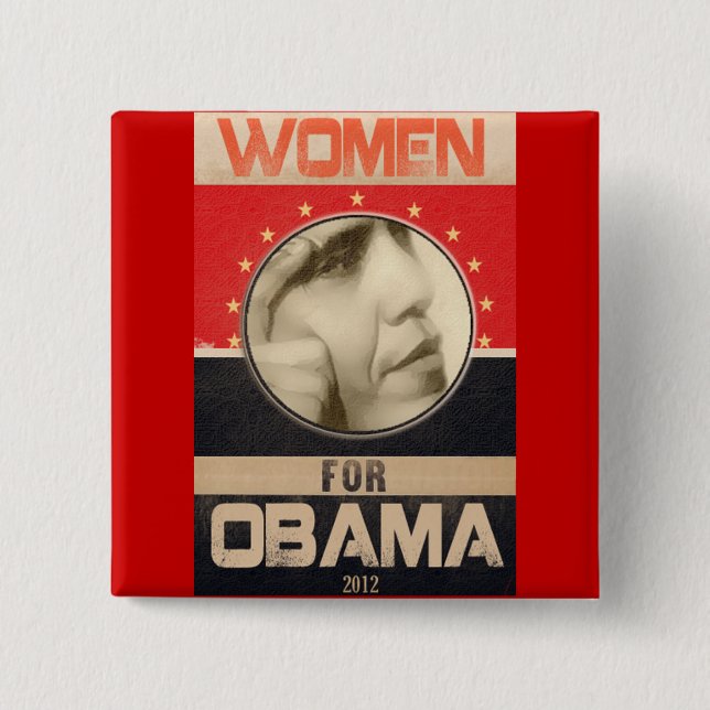 Obama 2012 15 cm square badge (Front)