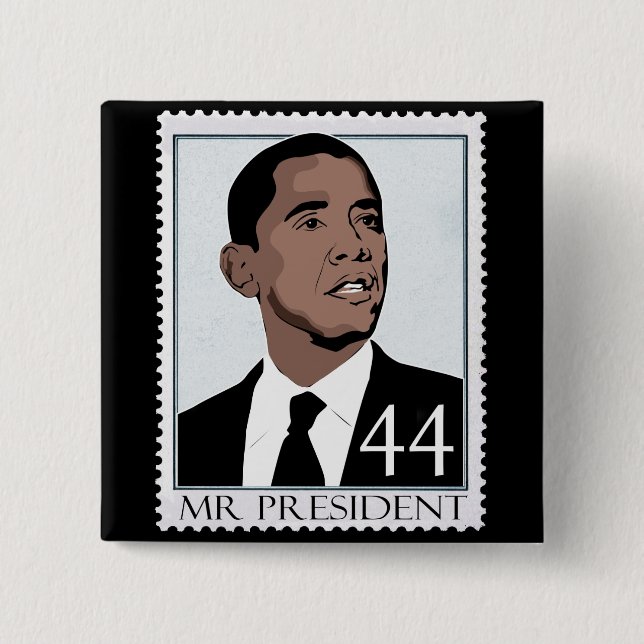 Obama 2012 15 cm square badge (Front)