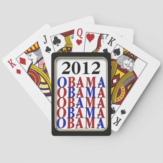 Obama 2012  Black Frame Bicycle® Play Playing Cards (Back)