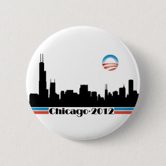 Obama 2012 - Chicago Skyline 6 Cm Round Badge