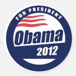 Obama 2012 classic round sticker