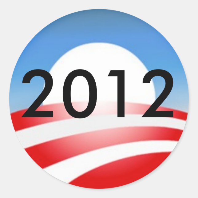 Obama 2012 classic round sticker (Front)