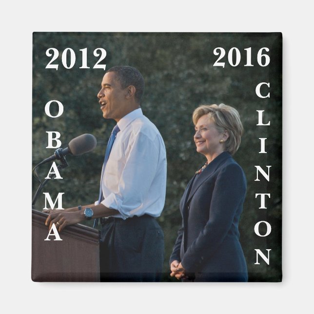 Obama 2012 & Clinton 2016 Magnet (Front)