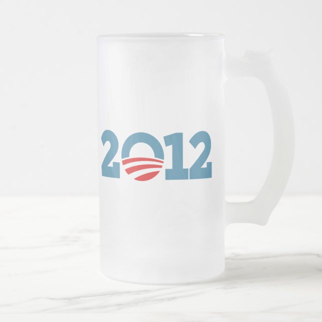 Obama 2012 frosted glass beer mug (Right)