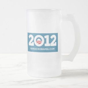 Obama 2012 frosted glass beer mug