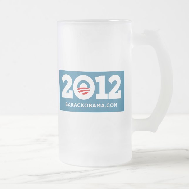 Obama 2012 frosted glass beer mug (Right)