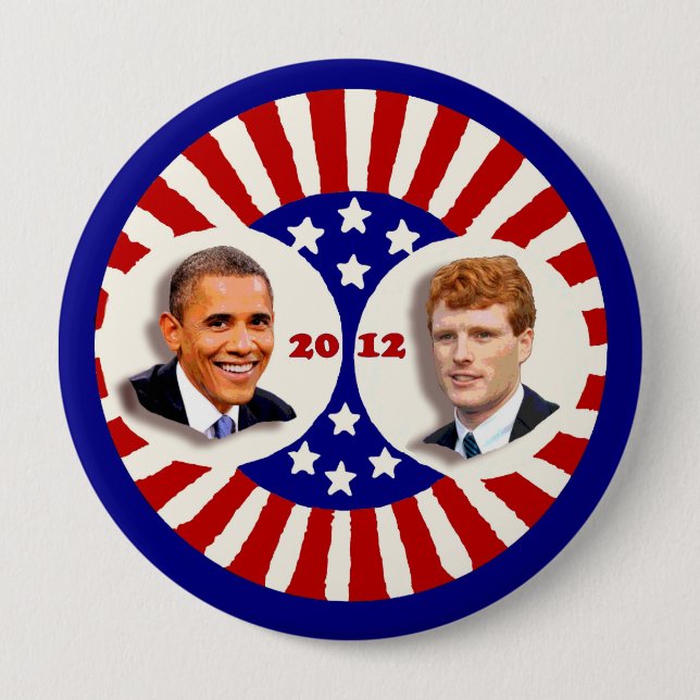 Obama 2012 Kennedy Coat Tail 10 Cm Round Badge (Front)