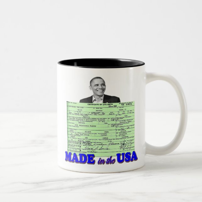 Obama 2012 Made in USA Two-Tone Coffee Mug (Right)