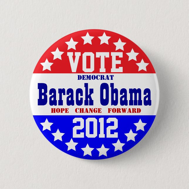 Obama 2012 (Vintage Style) 6 Cm Round Badge (Front)