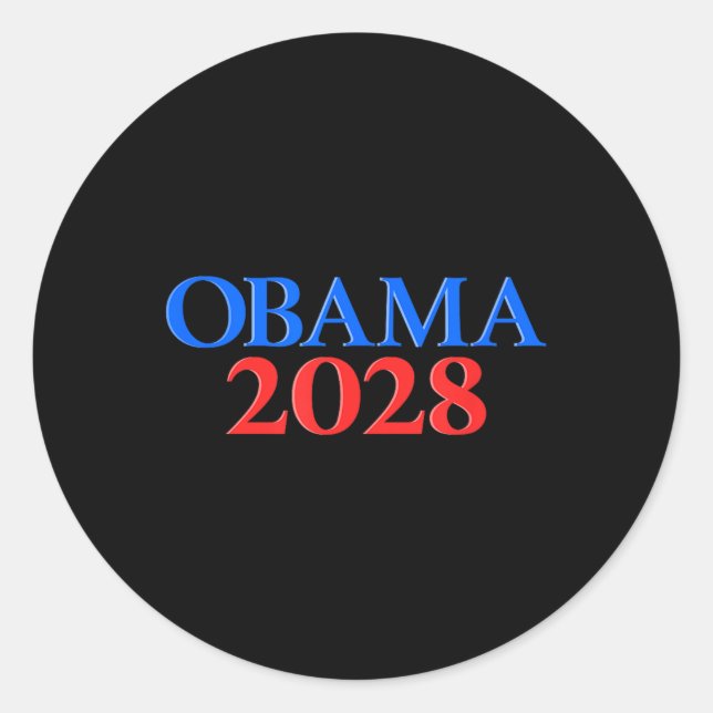 Obama 2028 _9  classic round sticker (Front)