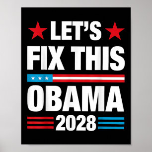 Obama 2028 American Flag Obama For President 2028 Poster