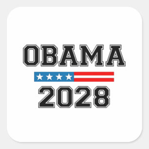 Obama 2028 Democracy Election USA Square Sticker