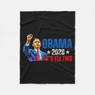 Obama 2028 Let's Fix This Obama 48th President Fleece Blanket