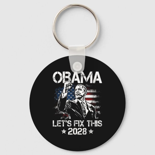 Obama 2028 Let's Fix This Obama 48th President Key Ring (Front)